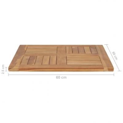 Emaga vidaxl blat stołu, lite drewno tekowe, 60x60x2,5 cm