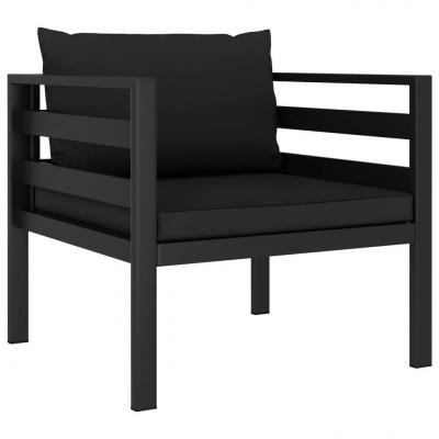 Emaga vidaxl fotel z poduszkami, aluminium, antracytowy