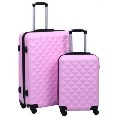 Emaga vidaxl zestaw twardych walizek na kółkach, 2 szt., różowy, abs