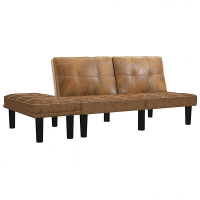 Emaga vidaxl 2-osobowa sofa, brązowa, sztuczna skóra zamszowa