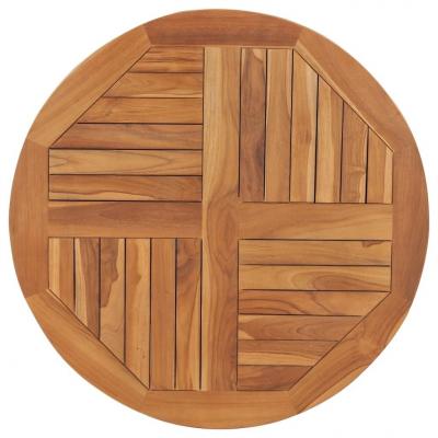 Emaga vidaxl blat stołu, lite drewno tekowe, okrągły, 2,5 cm, 80 cm
