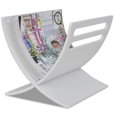 Emaga vidaxl drewniany stojak na gazety, biały