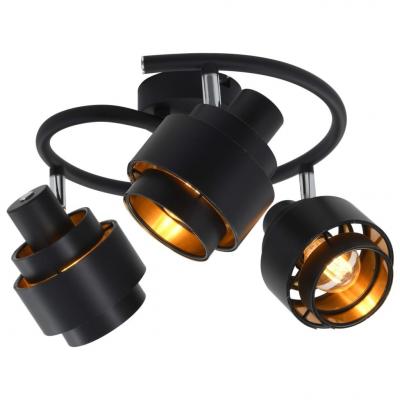 Emaga vidaxl lampa z 3 reflektorami, czarna, e14