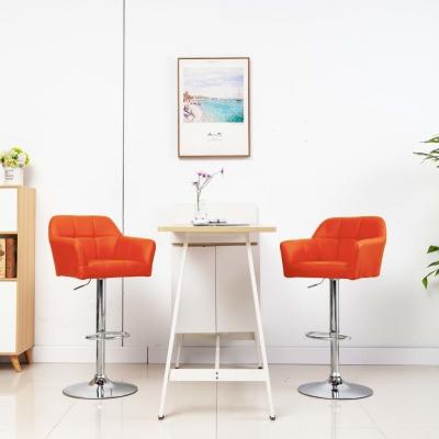 Emaga vidaxl krzesło barowe z podłokietnikami, pomarańczowe, sztuczna skóra
