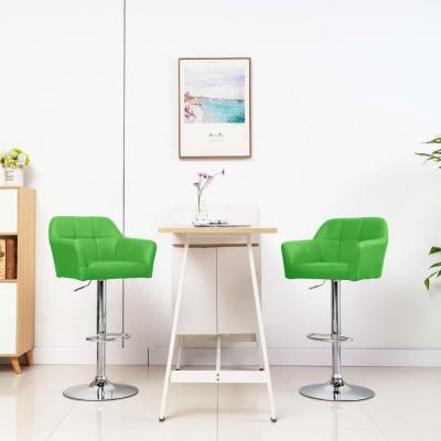 Emaga vidaxl krzesła barowe, 2 szt., z podłokietnikami, zielone, ekoskóra
