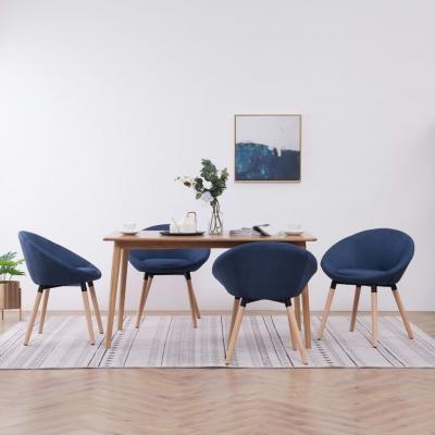Emaga vidaxl krzesła do jadalni, 4 szt., niebieskie, tapicerowane tkaniną