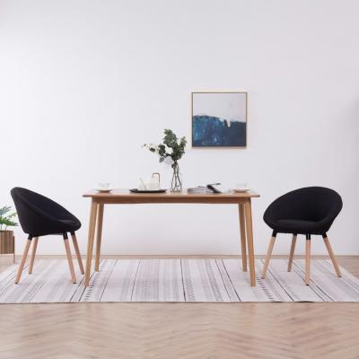 Emaga vidaxl krzesła do jadalni, 2 szt., czarne, tapicerowane tkaniną