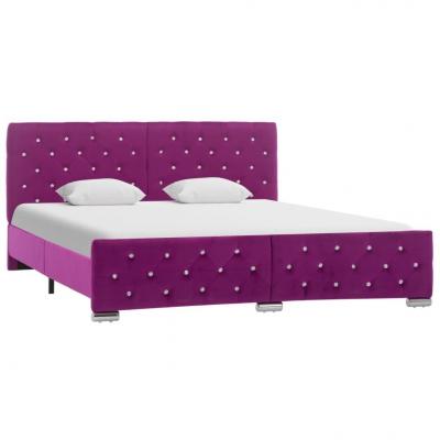 Emaga vidaxl rama łóżka, fioletowa, tapicerowana tkaniną, 160 x 200 cm