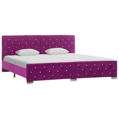 Emaga vidaxl rama łóżka, fioletowa, tapicerowana tkaniną, 180 x 200 cm