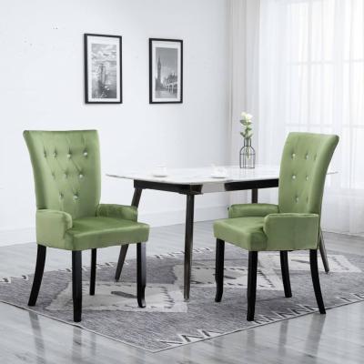 Emaga vidaxl krzesła stołowe z podłokietnikami 2 szt., jasnozielone, aksamit