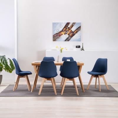 Emaga vidaxl krzesła jadalniane, 6 szt., niebieskie, materiałowe