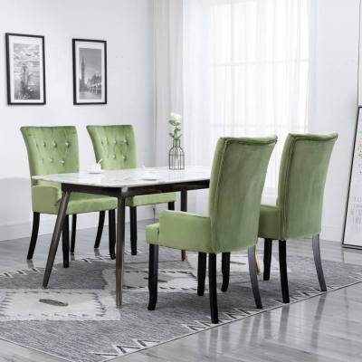 Emaga vidaxl krzesła stołowe z podłokietnikami 4 szt., jasnozielone, aksamit