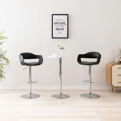 Emaga vidaxl krzesło barowe, czarne, obite sztuczną skórą