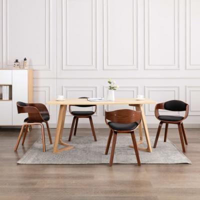 Emaga vidaxl krzesła stołowe, 4 szt., gięte drewno i sztuczna skóra