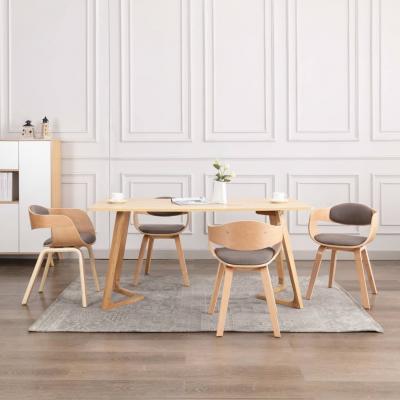 Emaga vidaxl krzesła stołowe, 4 szt., gięte drewno i tkanina w kolorze taupe