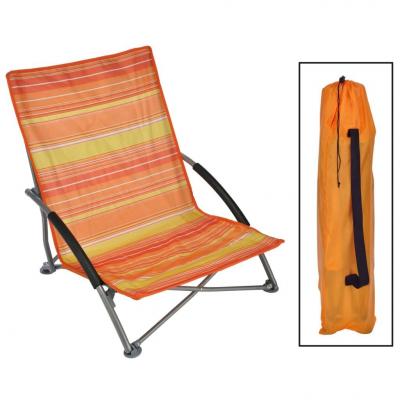 Emaga hi składane krzesło plażowe, pomarańczowe, 65x55x25/65 cm