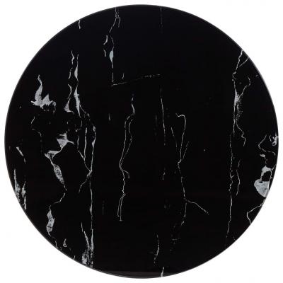 Emaga vidaxl blat stołu, czarny, ø60 cm, szkło z teksturą marmuru