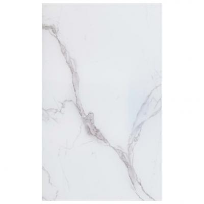 Emaga vidaxl blat stołu, biały prostokąt 100x62 cm, szkło z teksturą marmuru
