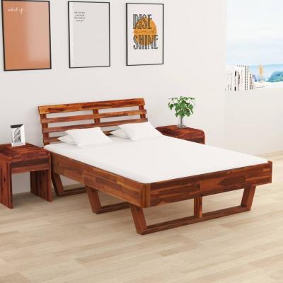 Emaga vidaxl rama łóżka, lite drewno akacjowe, 140 x 200 cm