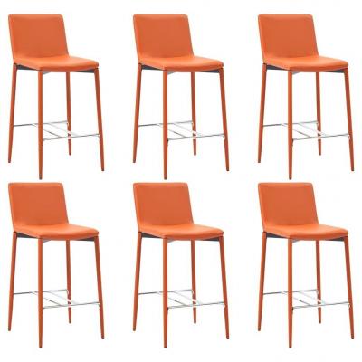 Emaga vidaxl krzesła barowe, 6 szt., pomarańczowe, sztuczna skóra