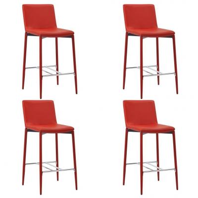Emaga vidaxl krzesła barowe, 4 szt., czerwone, sztuczna skóra