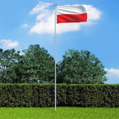 Emaga vidaxl flaga polski z aluminiowym masztem, 6 m