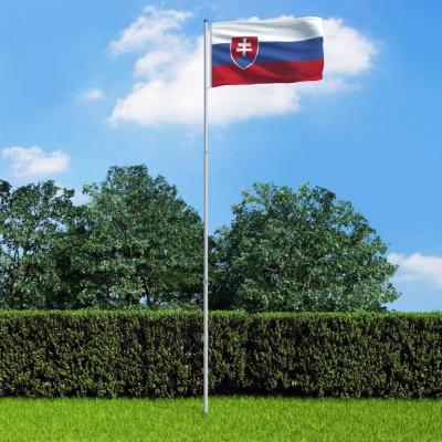 Emaga vidaxl flaga słowacji z aluminiowym masztem, 6 m