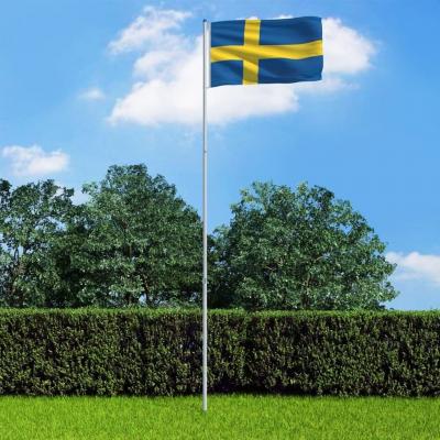 Emaga vidaxl flaga szwecji z aluminiowym masztem, 6 m