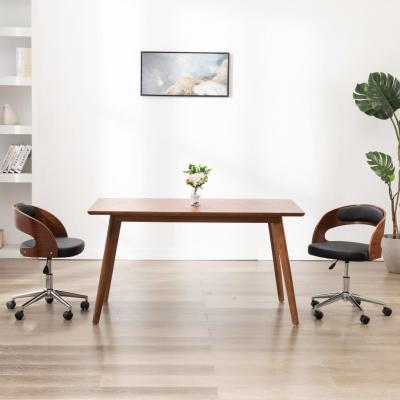 Emaga vidaxl obrotowe krzesło stołowe, białe, gięte drewno i sztuczna skóra