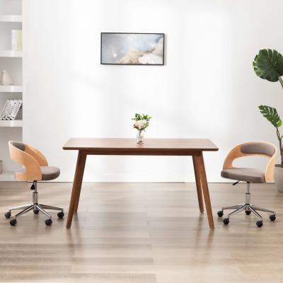 Emaga vidaxl obrotowe krzesło stołowe, taupe, gięte drewno i tkanina
