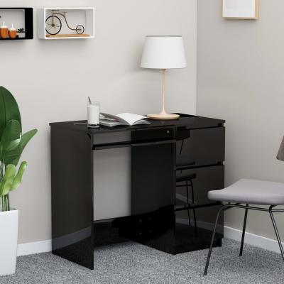 Emaga vidaxl biurko, wysoki połysk, czarne, 90x45x76 cm, płyta wiórowa