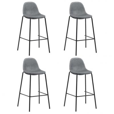 Emaga vidaxl krzesła barowe, 4 szt., jasnoszare, tapicerowane tkaniną