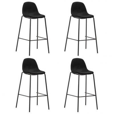 Emaga vidaxl krzesła barowe, 4 szt., czarne, tapicerowane tkaniną