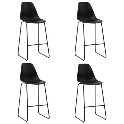 Emaga vidaxl krzesła barowe, 4 szt., czarne, plastik