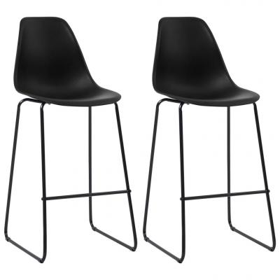 Emaga vidaxl krzesła barowe, 2 szt., czarne, plastik