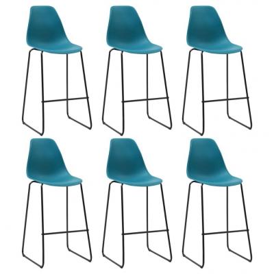 Emaga vidaxl krzesła barowe, 6 szt., turkusowe, plastik