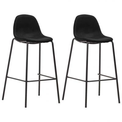 Emaga vidaxl krzesła barowe, 2 szt., czarne, tapicerowane tkaniną
