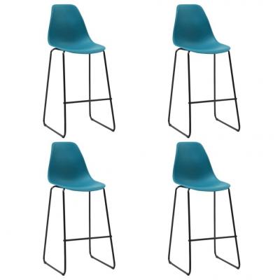 Emaga vidaxl krzesła barowe, 4 szt., turkusowe, plastik