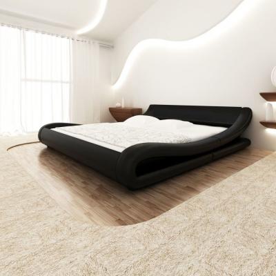 Emaga vidaxl łóżko z materacem memory, czarne, sztuczna skóra, 180x200 cm