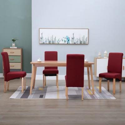 Emaga vidaxl krzesła stołowe, 4 szt., czerwone, tapicerowane tkaniną