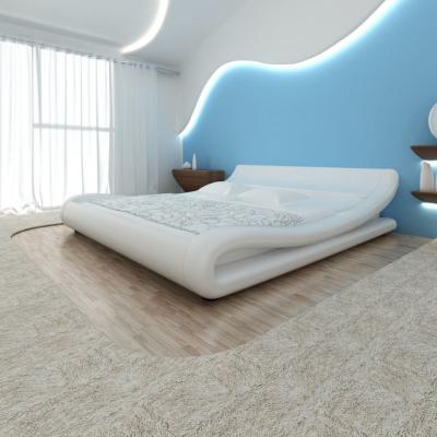 Emaga łóżko ze sztucznej skóry białej z materacem 180 x 200 cm