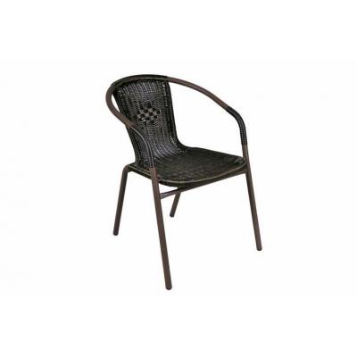 Emaga krzesło ogrodowe polirattanowe, brązowe