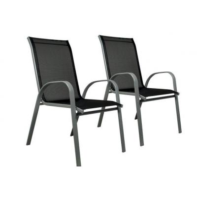Emaga zestaw dwóch krzeseł ogrodowych w kolorze antracytowym