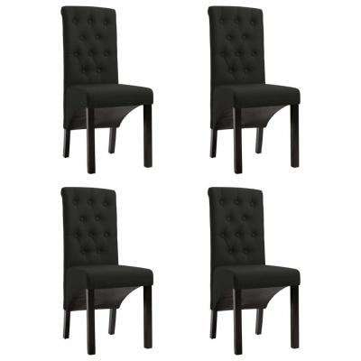 Emaga vidaxl krzesła do jadalni, 4 szt., czarne, tapicerowane tkaniną