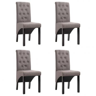 Emaga vidaxl krzesła do jadalni, 4 szt., taupe, tapicerowane tkaniną