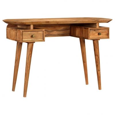 Emaga vidaxl biurko z litego drewna akacjowego, 120 x 50 x 77 cm