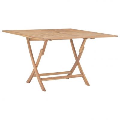 Emaga vidaxl składany stół ogrodowy, 120x120x75 cm, lite drewno tekowe