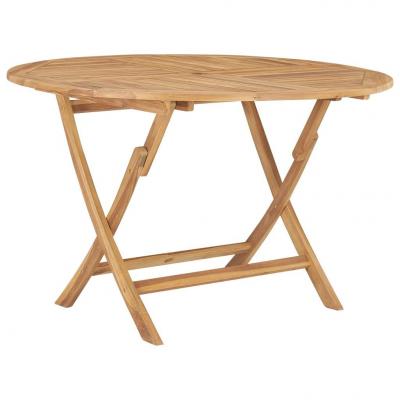 Emaga vidaxl składany stół ogrodowy, ø 120 cm, lite drewno tekowe