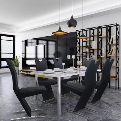 Emaga vidaxl krzesła stołowe, 6 szt., czarne, sztuczna skóra