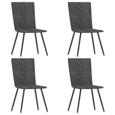 Emaga vidaxl krzesła stołowe, 4 szt., szare, aksamitne